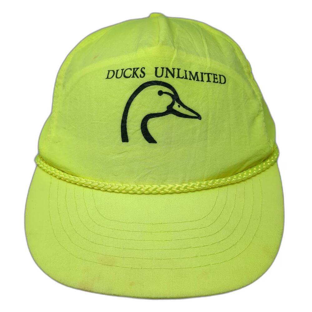 Otto Ducks Unlimited 5 Panel Green Hat One Size Rope Nylon Snapback Duck Logo